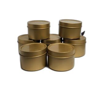 Teavana Gold Color Empty Metal Tea Can Tin Storage Round 4oz